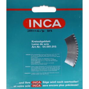 Inca Kreissägeblatt 250x1.6x30 Z80